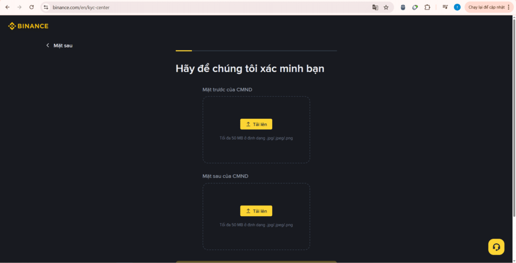 Các loại tài khoản khác nhau khi mở tài khoản Binance (Lite/Pro).