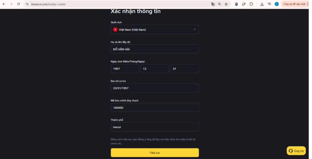 Thành công sau khi mở tài khoản Binance được biểu thị bằng đồ thị tăng trưởng.