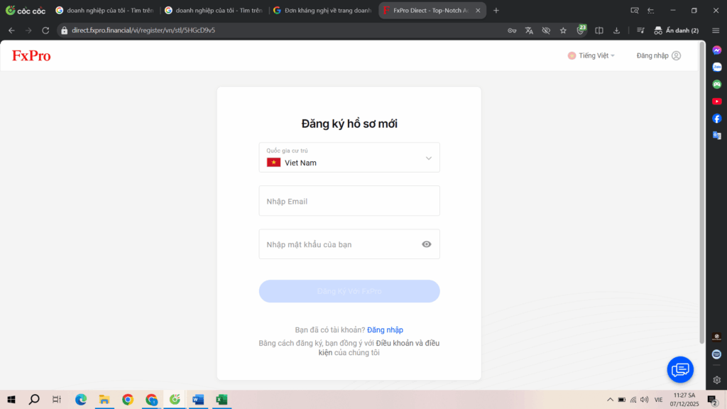 Hướng dẫn mở tài khoản FxPro – Sàn Forex uy tín hàng đầu thế giới.