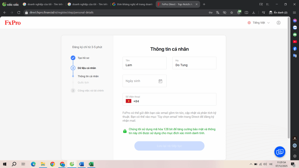 Hoàn tất xác minh danh tính (KYC) khi mở tài khoản FxPro để rút tiền không giới hạn.