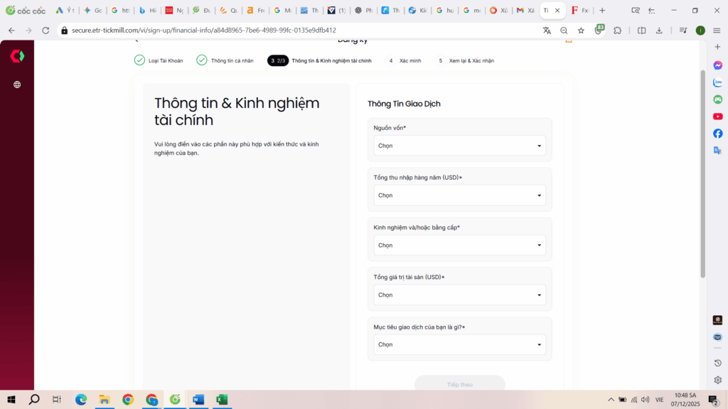 Quy trình và thời gian rút tiền từ Tickmill sau khi mở tài khoản Tickmill.