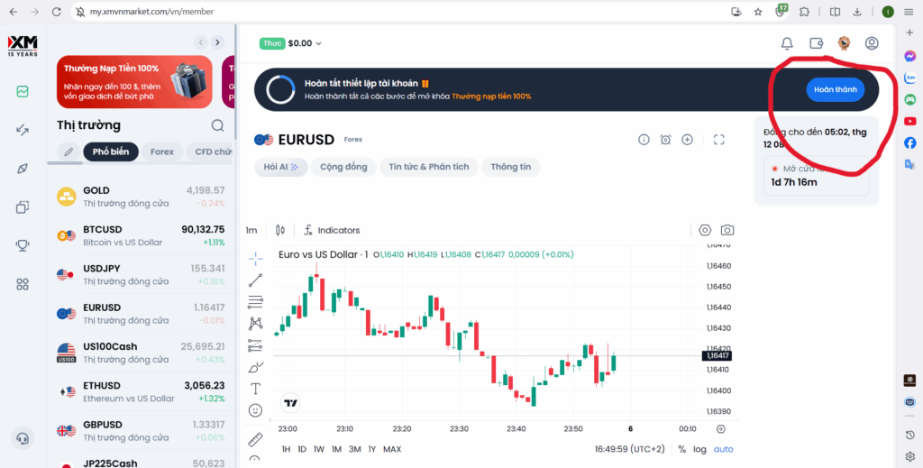 Hướng dẫn cài đặt MT5 ngay sau khi mở tài khoản XM Forex.
